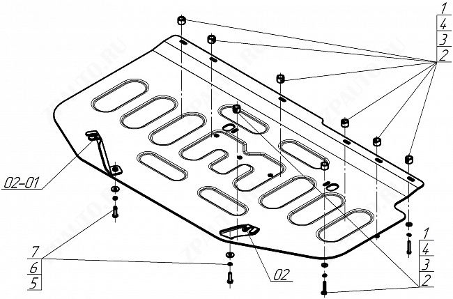 Защита алюминиевая Мотодор (Топливный бак), 4 мм,  Voyah Passion  2022- арт. 348611