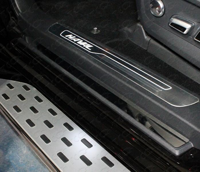 Накладки на пластиковые пороги (лист зеркальный) для автомобиля Haval H9 2017- TCC Тюнинг арт. HAVH917-01