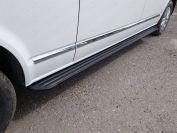 Пороги алюминиевые "Slim Line Black" 2520 мм для автомобиля Volkswagen Caravelle 2017-, TCC Тюнинг VWCARAV17LONG-17B