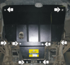 Защита двигателя, кпп стальная Motodor для Chrysler Voyager 2000-2008 (2 мм, сталь), 00306
