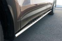 Пороги труба d75х42 овал с проступью для Hyundai Santa Fe Grand 2013, Руссталь HSFO-002010