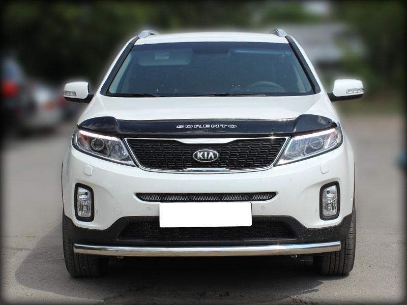 Дуга передняя по низу бампера радиусная d-60 для KIA Sorento II 2012, Технотек KST13_1.2