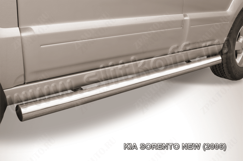 Защита порогов d76 труба Kia Sorento (2006-2011) , Slitkoff, арт. KSR007