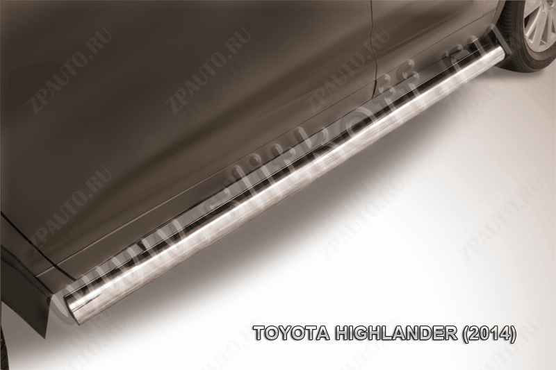Защита порогов d76 труба Toyota Highlander (2014-2016) Black Edition, Slitkoff, арт. THI14-009BE