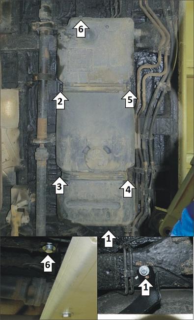 Защита алюминиевая Мотодор (Топливный бак), 5 мм, алюминий для Mercedes-benz Vito  2009-2014 арт. 31204