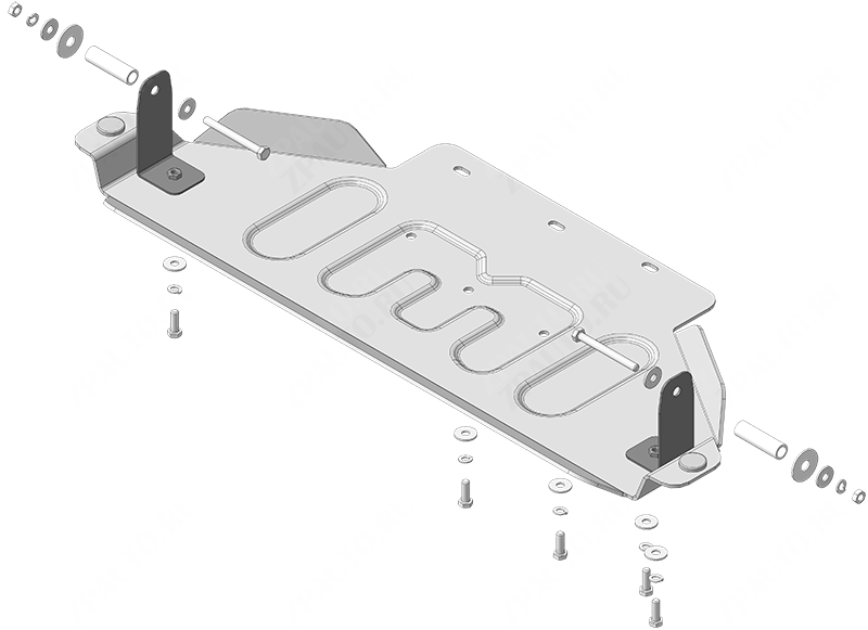 Защита алюминиевая Мотодор (Раздаточная коробка), 5 мм,  Dodge Ram 1500 RHO  2024- арт. 32921