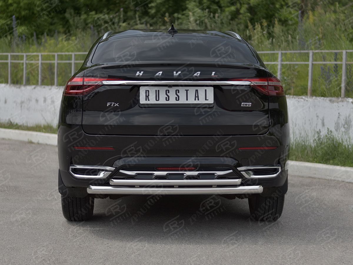 HAVAL F7X 1.5 4WD 2019-2022 Защита заднего бампера d57 дуга-d42 дуга HF7XZ-003844