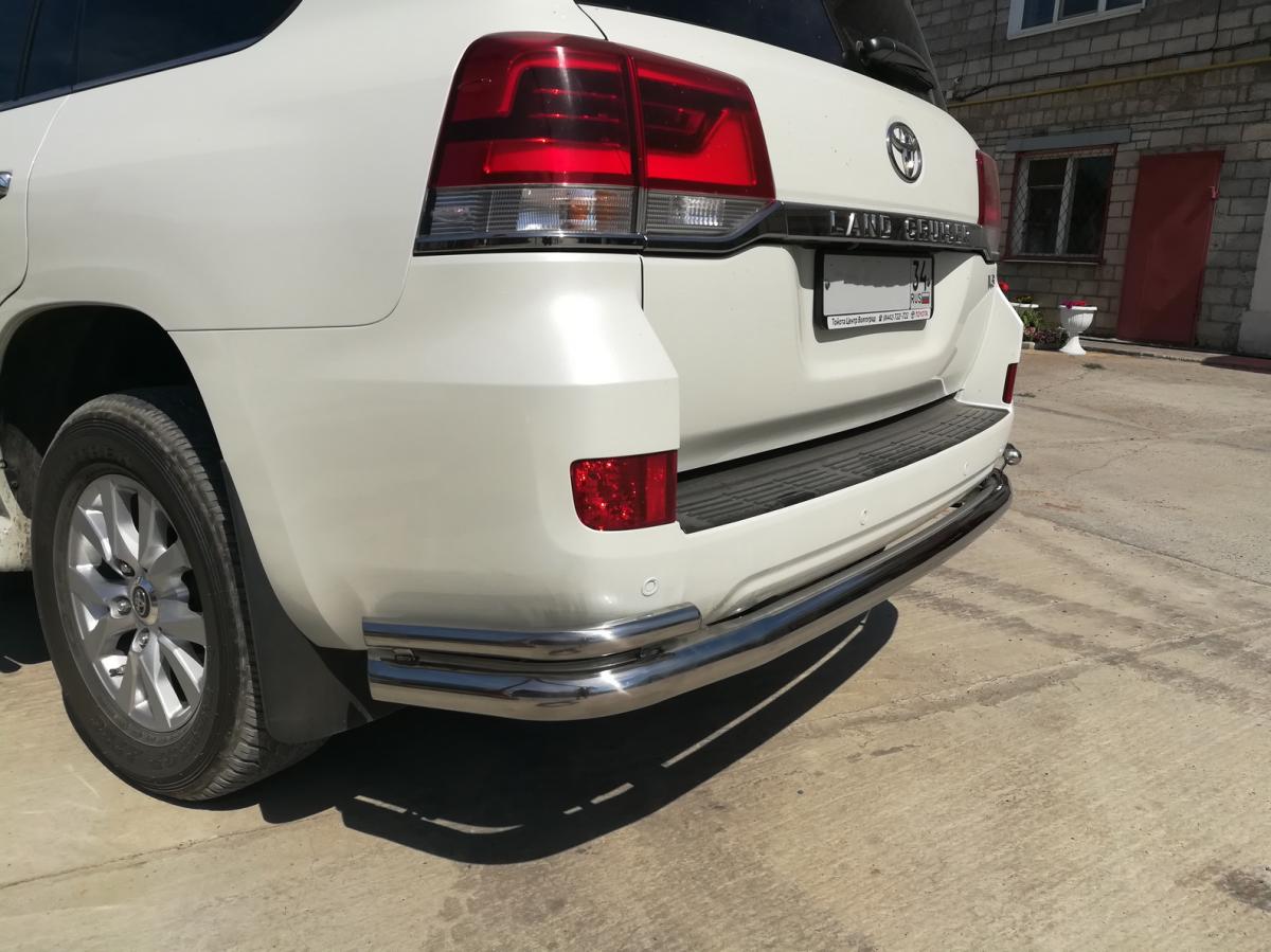 Защита заднего бампера угловая большая d76/42 для Toyota Land Cruiser 200 2007-2012, TLC200.07.21, Россия