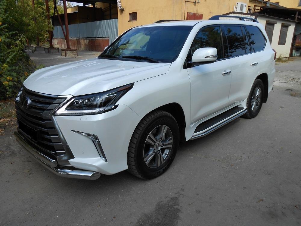 Защита передняя двойная 76,1/75*42 (овал) мм для автомобиля Lexus LX 450d/LX 570 2015- (кроме F-Sport), арт. LXLX45015-03, Россия LLX.450.15.03