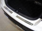Накладка на задний бампер (лист шлифованный с полосой) 2шт для автомобиля Kia Soul 2017-