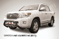 Кенгурятник d76 низкий широкий с перемычкой черный Toyota Land Cruiser 200 (2013-2015) , Slitkoff, арт. TLC2-13-008B