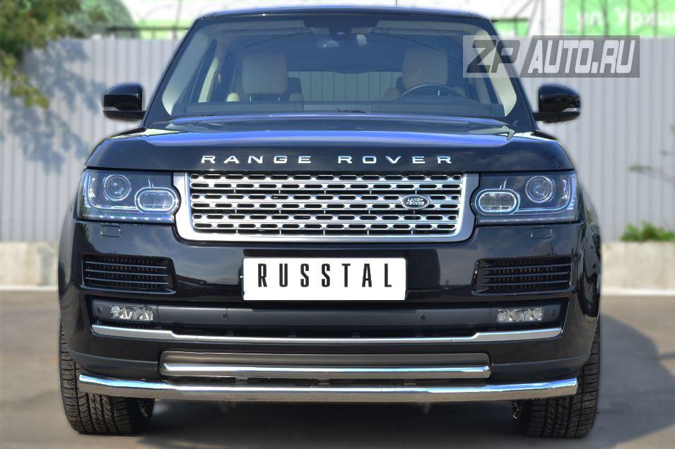 Защита переднего бампера d63/d42 для Land Rover Range Rover 2013, Руссталь LRV-001441