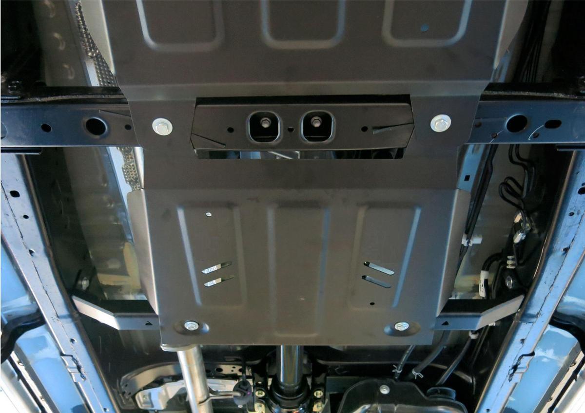 Защита РК Rival для Toyota Hilux VIII 4WD 2015-2018, сталь 3 мм, с крепежом, штампованная, 2111.5712.1.3