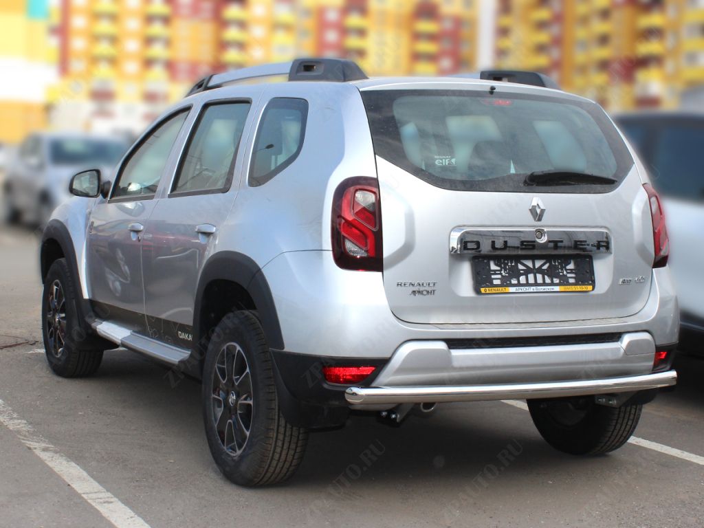 Защита заднего бампера радиусная одинарная d-60 для автомобиля Renault Duster Dakar 2017-наст.вр.(Дизель) арт. RDD17_3, 
Технотек