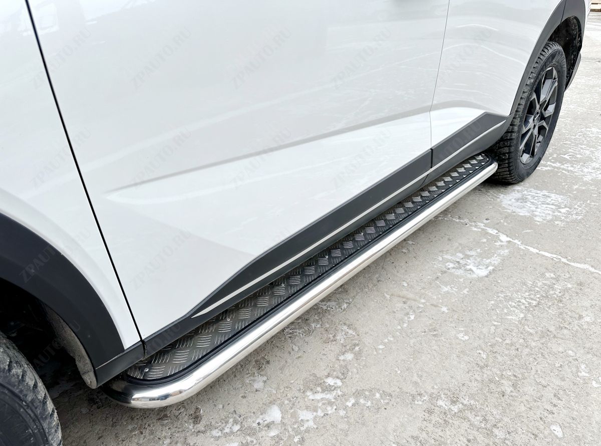 Пороги с накладным листом для автомобиля Haval HAVAL F7 2024 арт. GWF7.24.41