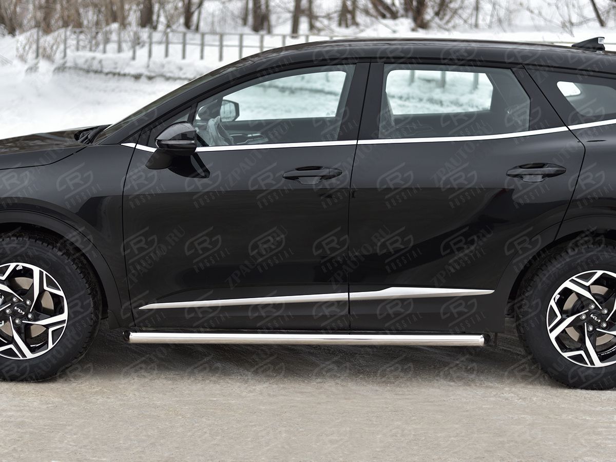KIA SPORTAGE 2021- Пороги труба d57 секции (вариант 1) (NOT STYLE AND X-LINE) KST-004031