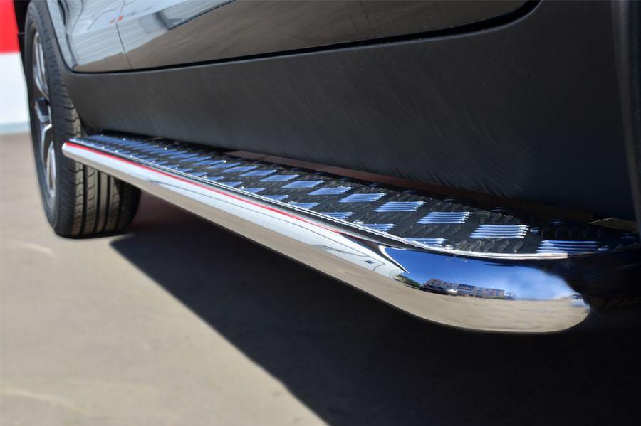 Пороги труба d42 с листом для KIA Sportage 2010-2015, Slitkoff KSGL-001677