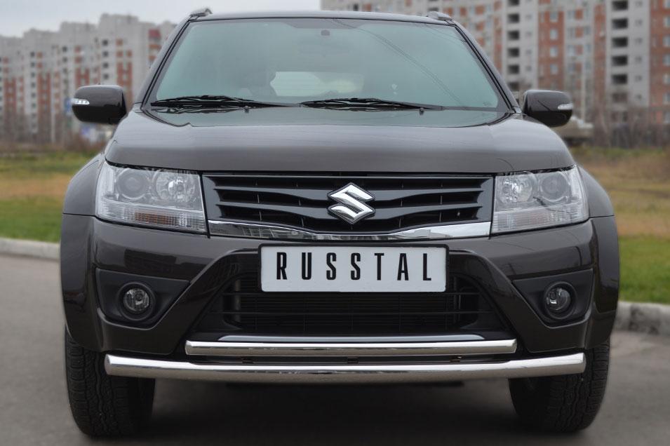 Защита переднего бампера d57/42 для Suzuki Grand Vitara 5d 2012, Slitkoff SVZ-001090