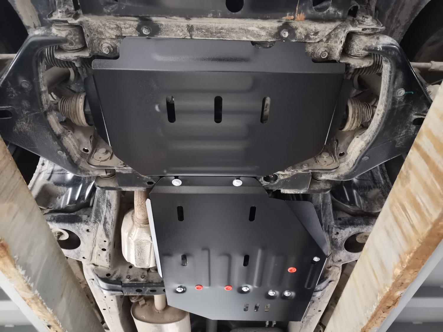 Haval H5 Pro 2023- V-2.0D 8AT 4WD (150 л.с.) комплект защиты (редуктор переднего моста, кпп и РК (2 части)), ALFeco, алюминий, 4 мм, арт. ALF5512al