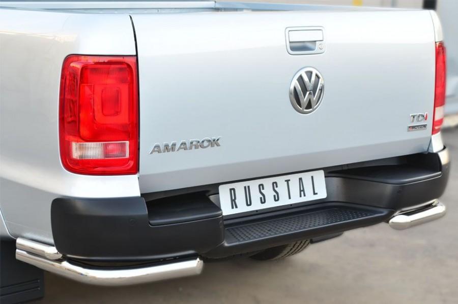 Защита заднего бампера уголки d57/42 для Volkswagen Amarok 2009-2015, Slitkoff VAKZ-001567