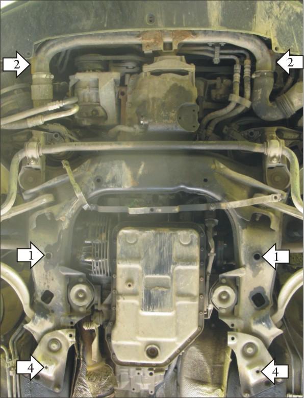 Защита стальная Мотодор (Двигатель, Коробка переключения передач), 2 мм, Сталь для Volkswagen Passat B5 1996-2000 арт. 02720