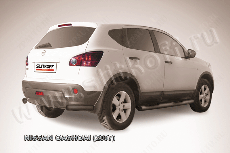 Уголки d57 черные Nissan Qashqai (2006-2010) , Slitkoff, арт. NIQ015B
