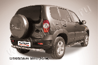 Защита заднего бампера d76 радиусная Chevrolet Niva (2009-2020) , Slitkoff, арт. CHN10-009