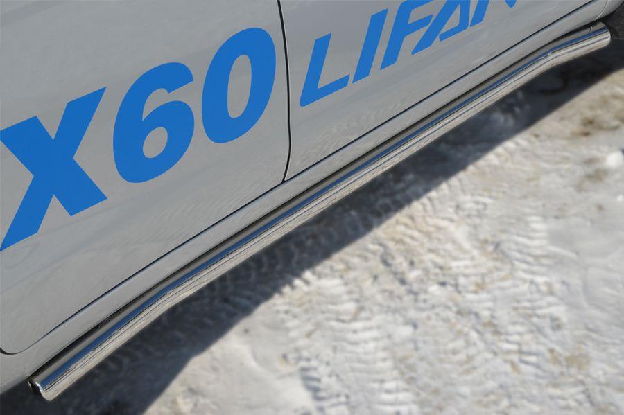Пороги труба d57 вариант 3 для Lifan X60, Slitkoff LFT-0012413