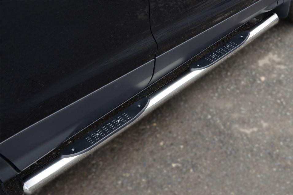 Пороги труба d76 с накладками вариант 3 для Ford Kuga 2013, Slitkoff FGT-0013813