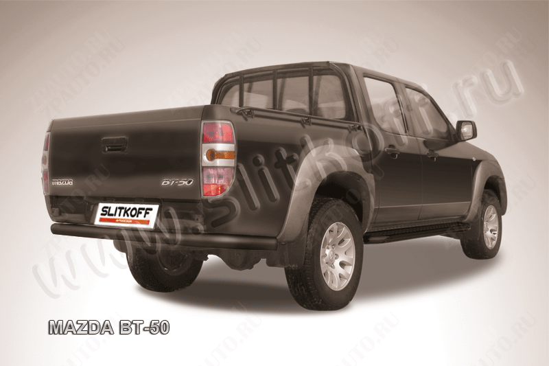 Защита заднего бампера d76 черная Mazda BT-50 (2006-2011) , Slitkoff, арт. MZB014B