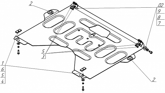 Защита АвтоСтандарт (Двигатель, Коробка переключения передач), 1, сталь для Nissan Teana  2014-2018 арт.51412