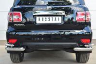 Защита заднего бампера уголки d76/42 для Nissan Patrol 2014, Руссталь, PATZ-001739