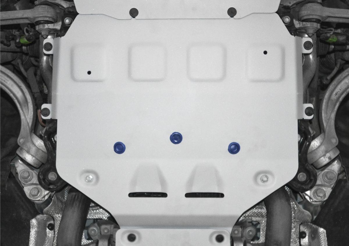 Защита КПП Rival для Porsche Cayenne III 2017-н.в. (устанавл-ся совместно с 333.4612.1), штампованная, алюминий 4 мм, с крепежом, 333.4613.1