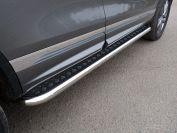 Пороги с площадкой 60,3 мм для Volkswagen Touareg 2014 R-Line, ТСС VWTOUARRL14-01, TCC Тюнинг