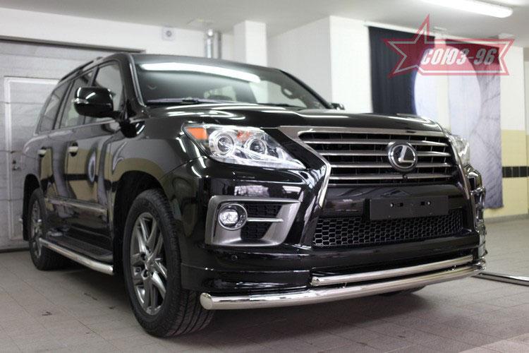 Защита переднего бампера труба d76/42 двойная для Lexus LX570 Sport 2013-, Lexus LX57.48.5011