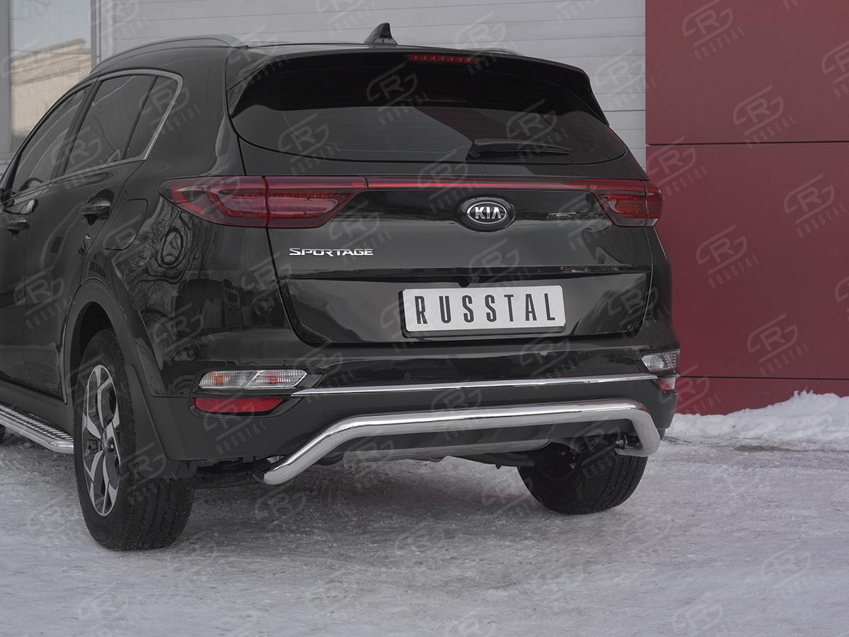 Защита заднего бампера d57 волна под машину KSZ-003194 для автомобиля KIA SPORTAGE 2018-, Slitkoff