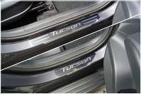 Накладки на пороги (лист зеркальный надпись Tucson) 4 шт для автомобиля Hyundai Tucson 2021- TCC Тюнинг арт. HYUNTUC21-03