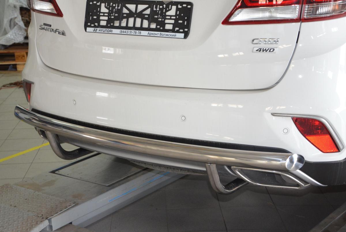 Защита заднего бампера   для автомобиля HYUNDAI Santa Fe  GRAND 2018, Россия HYSFG.18.11