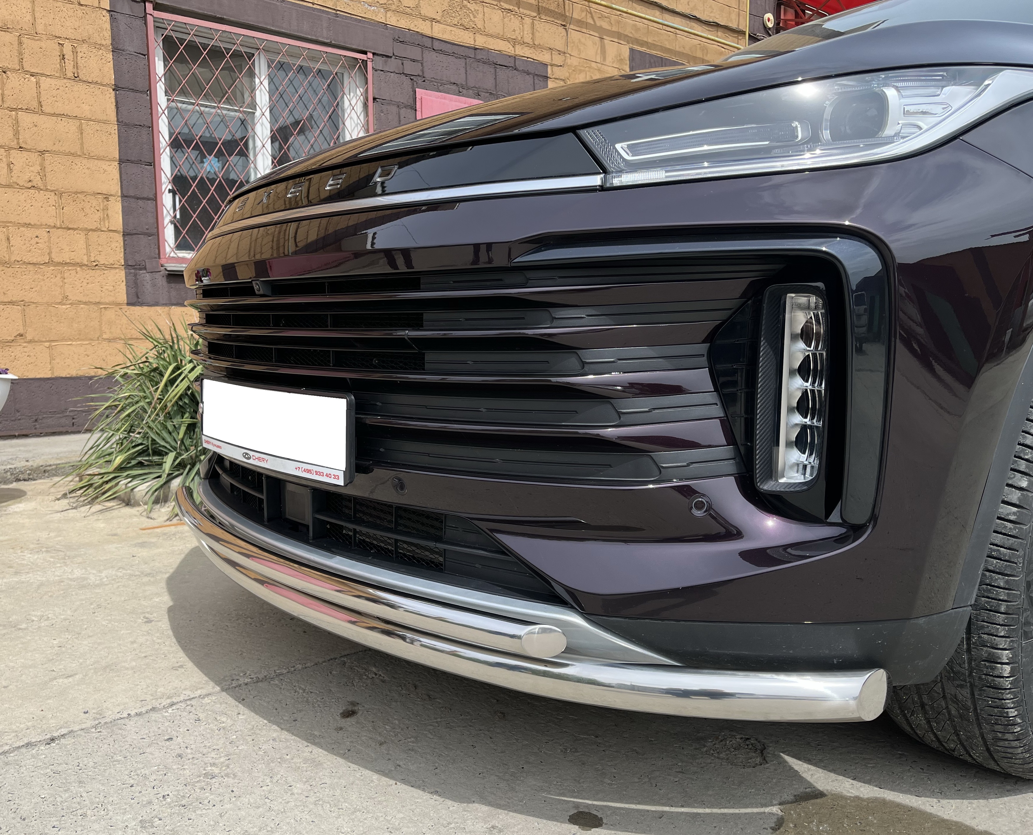 Защита переднего бампера двойная для автомобиля CHERY CheryExeed TXL 2021 арт. CHETXL.21.03