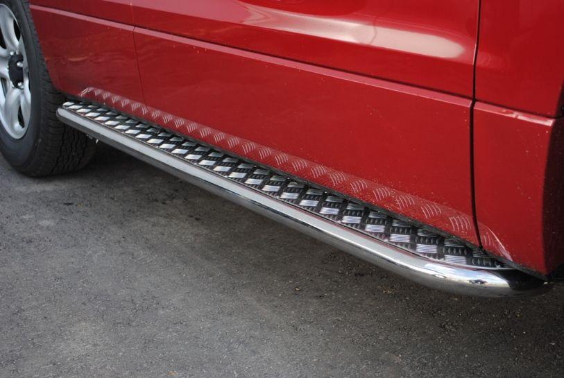 Пороги труба d42 с листом для Suzuki Grand Vitara 5d 2005-2007, Slitkoff SGL-000022