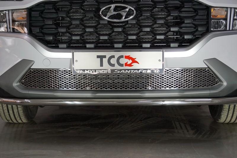 Решетка радиатора нижняя (лист) для автомобиля Hyundai Santa Fe 2021- TCC Тюнинг арт. HYUNSF21-12