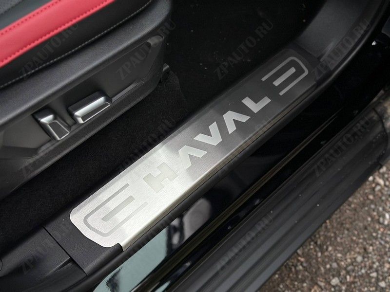 Накладки на пластиковые пороги (лист шлифованный надпись HAVAL) 4шт Haval H3 1.5 2WD 2024 арт. HAVH324-02