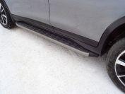 Пороги алюминиевые с пластиковой накладкой (карбон серые) 1720 мм для автомобиля Nissan X-Trail (T32) 2018- TCC Тюнинг арт. NISXTR18-33GR