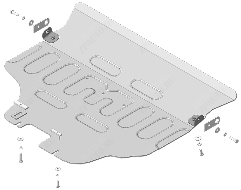 Защита алюминиевая Мотодор (Двигатель), 5 мм, алюминий для Subaru Outback 2021- арт. 32237