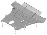 Защита стальная Мотодор (Двигатель, Коробка переключения передач, Передний Бампер), 2 мм, сталь для Renault Duster 2015-2020 арт. 71701