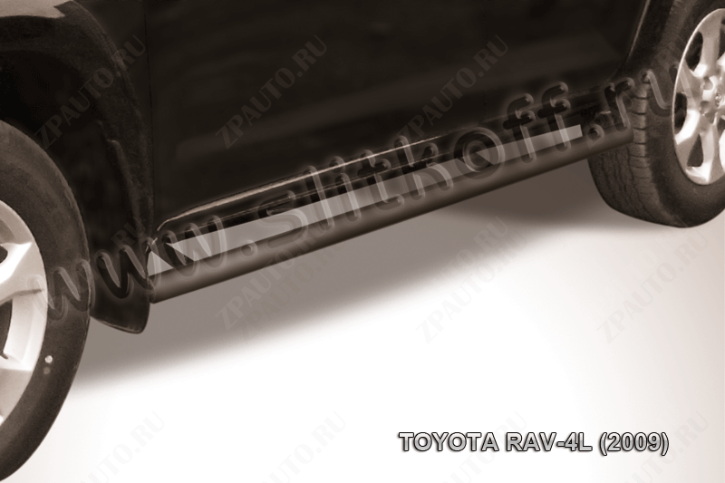 Защита порогов d57 труба черная Toyota Rav-4 L (2005-2010) , Slitkoff, арт. TR409L-015B