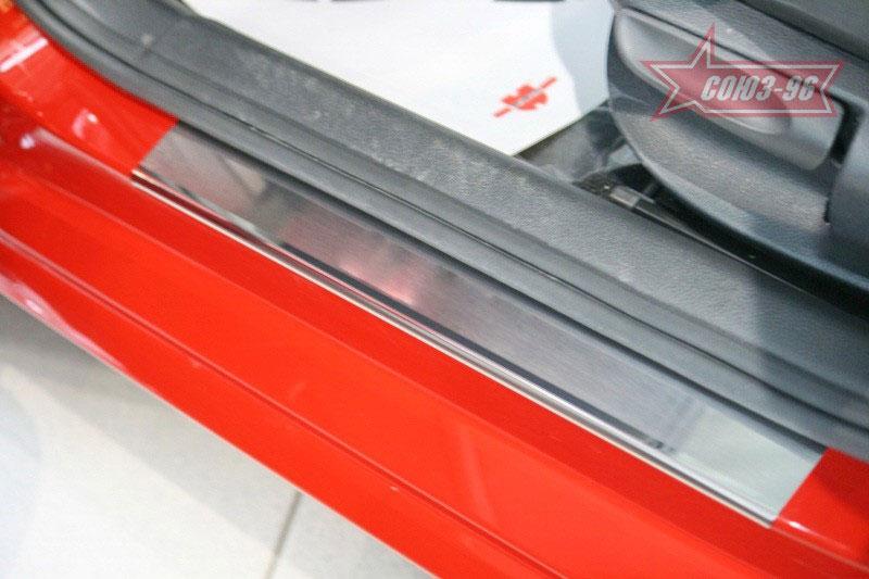Накладки на внутренние пороги без логотипа на металл для Volkswagen Polo 4D 2010, Союз-96 VWPL.31.3316