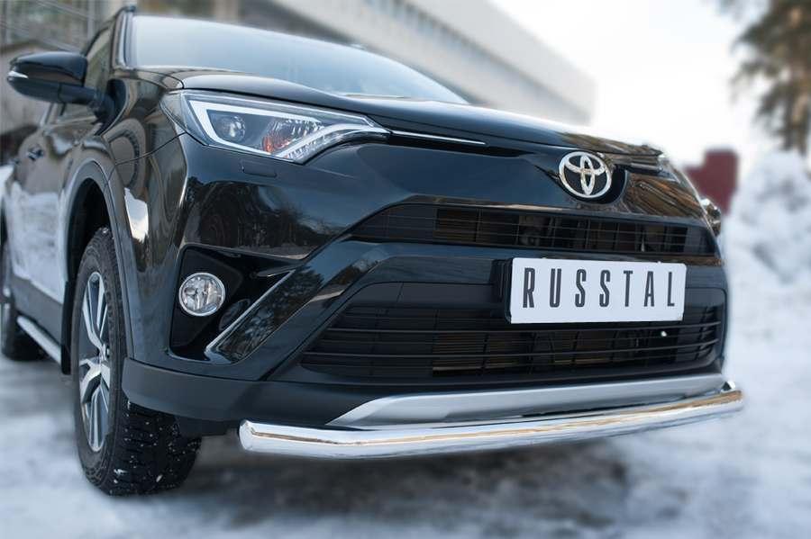 Защита переднего бампера d57 на Toyota RAV4 2015, Slitkoff TR4Z-002192