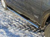 Пороги овальные с накладкой 120х60 мм для автомобиля Kia Sorento 2012-, TCC Тюнинг KIASOR12-04
