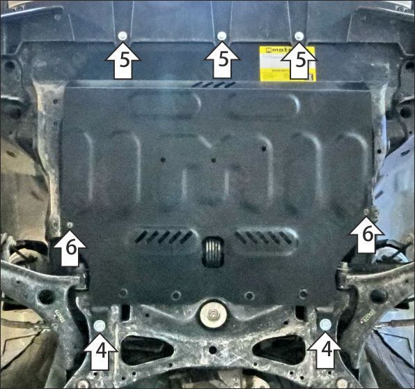Защита стальная Мотодор (Двигатель, Коробка переключения передач), 2 мм,  для Honda Vezel  2021- арт. 70803